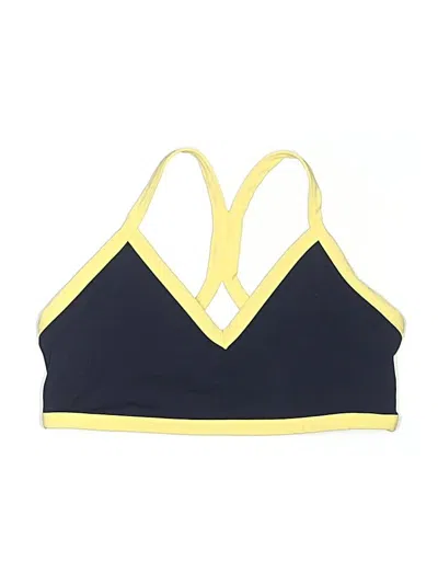 Pre-owned Form Swimsuit Top Yellow Color Block Pattern Swimwear
