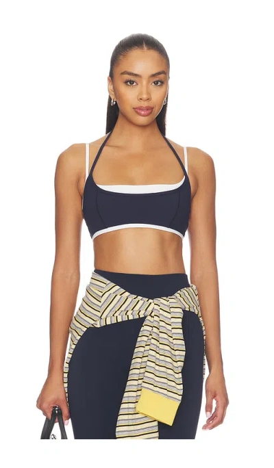 Form X Olivia Jade Halter Layered Sports Bra In Blue
