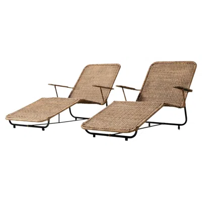 Pre-owned Forma Carlo Hauner And Martin Eisler Rattan Lounge Chairs Brazil 1955 In Brown