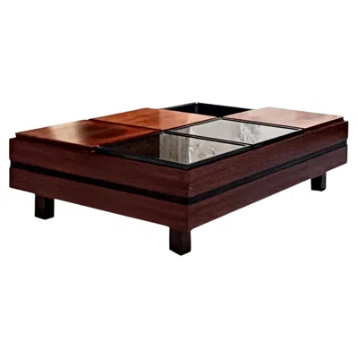 Pre-owned Forma Carlo Hauner For  Rectangular Modular Coffee Table, Italy 1960s In Brown