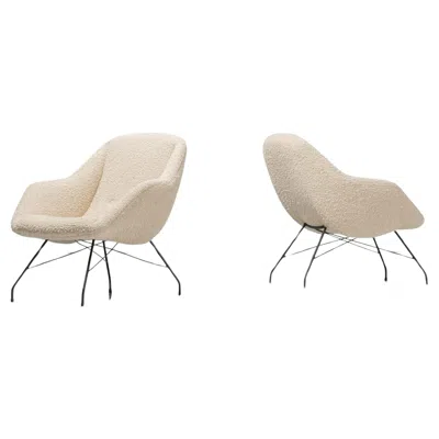 Pre-owned Forma Carlo Hauner Martin Eisler Concha Lounge Chairs Brazil 1955 In Sand