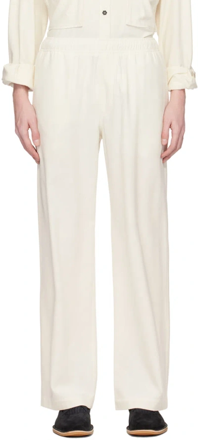 Forma Off-white Elasticized Trousers In Ecru
