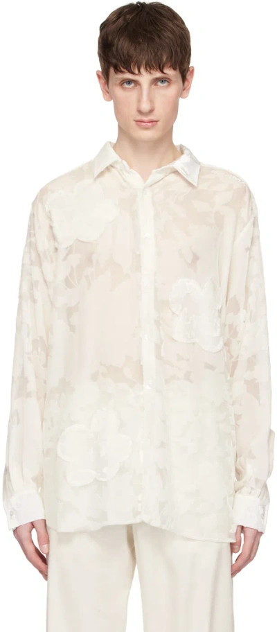 Forma Off-white Flocked Shirt In Ecru