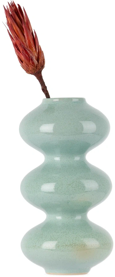 Forma Rosa Studio Blue Wave Form Vase In Mint Blue