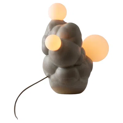 Pre-owned Forma Rosa Studio Bubbly Botryoidal Ceramic Table Lamp In Cream Custom Glaze By  In White