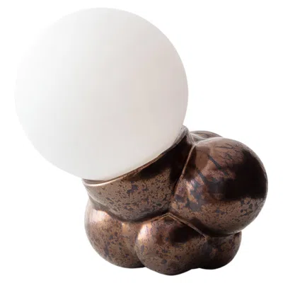 Pre-owned Forma Rosa Studio Organic Modern Ceramic Bubbly Botryoidal Lamp Mini Bronze By  In Transparent
