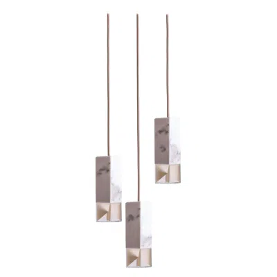 Pre-owned Formaminima Lamp One Trio Chandelier In Marble By  In Transparent