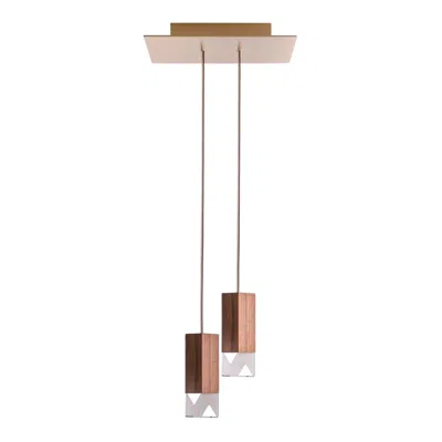 Pre-owned Formaminima Lamp One Wood Duet Chandelier By  In Brown