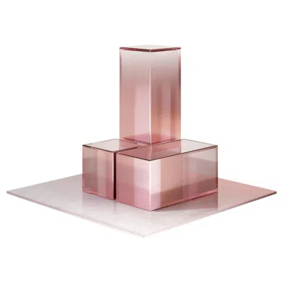 Pre-owned Formaminima Set Of 3 Dazzle Décor Boxes By  In Sand