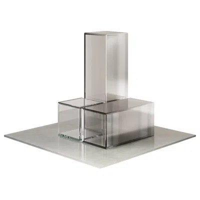 Pre-owned Formaminima Set Of 3 Sunrise Décor Boxes By  In Gray