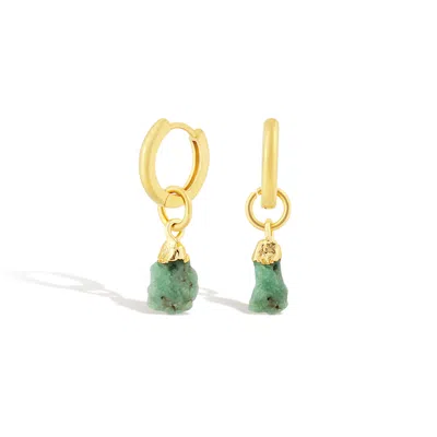 Formation Co. Jewellery Women's Gold Mohica Emerald Hoops