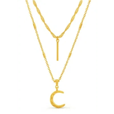 Formation Jewellery Crescent Multi Necklace In Gold