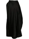 Forme D'expression Asymmetric Cotton Midi Skirt In Black