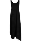 Forme D'expression Asymmetric Scoop-neck Midi Dress In Black