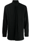 Forme D'expression Button-up Long-sleeved Shirt In Black