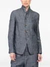 Forme D'expression Buttoned Chest-pocket Jacket In Gray