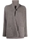 Forme D'expression Chunky-knit Virgin Wool Cardigan In Grey