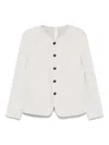 Forme D'expression Collarless Jacket In White