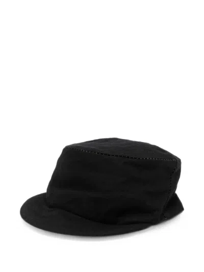 Forme D'expression Contrast-stitch Flat-top Hat In Black