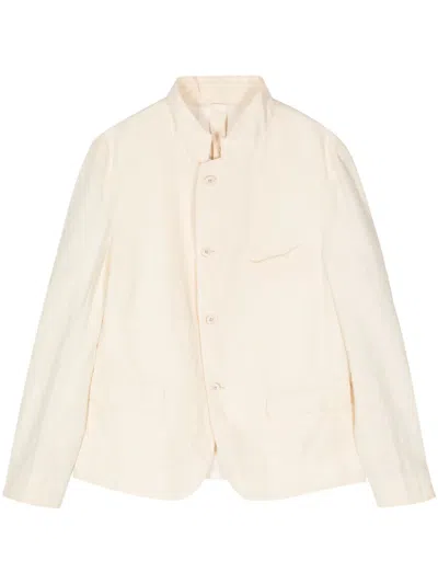 Forme D'expression Crinkled-finish Button-up Shirt Jacket In Neutrals