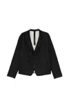 Forme D'expression Crinkled-finish Single-breasted Blazer In Black