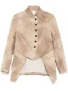 Forme D'expression Distressed Off-centre Blazer In Brown