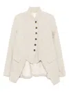 Forme D'expression Distressed Off-centre Blazer In Neutrals