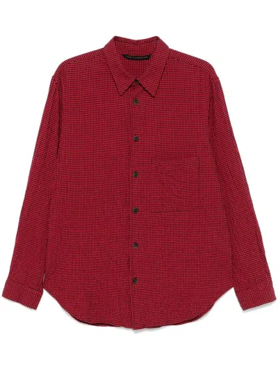 Forme D'expression Dogtooth-pattern Shirt In Red