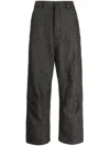 Forme D'expression High-waisted Cotton-blend Trousers In Grey