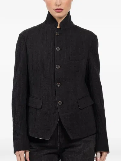 Forme D'expression Flap-pockets Buttoned Jacket In Black