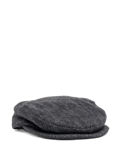 Forme D'expression Herringbone Newsboy Cap In Gray