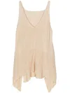 Forme D'expression Knitted Linen Blend Top In Neutrals