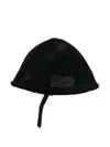 Forme D'expression Knitted-mesh Beanie Hat In Black