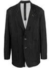 Forme D'expression Patch-pockets Denim Blazer In Black