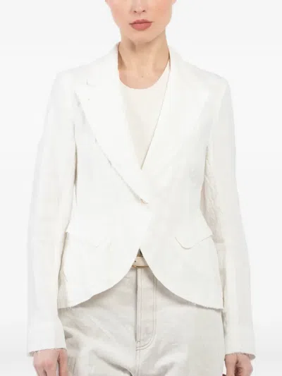 Forme D'expression Peplum Single-breasted Jacket In White