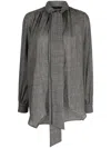 Forme D'expression Plaid Pussy-bow Blouse In Grey