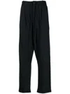Forme D'expression Drop-crotch Drawstring Trousers In Blue