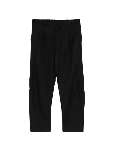 Forme D'expression Pleated Tapered Trousers In Black