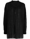 Forme D'expression Semi-sheer Long-sleeve Shirt In Black