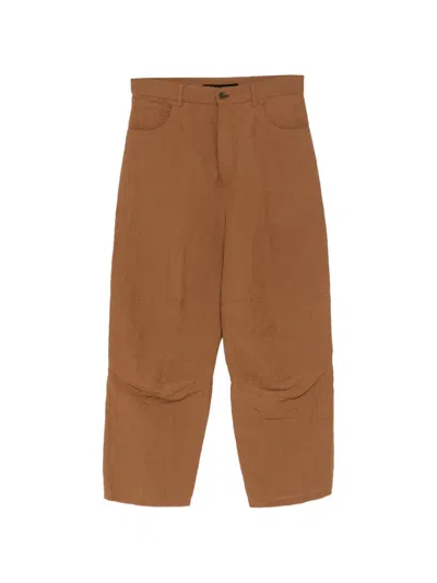 Forme D'expression Skewed Five-pocket Trousers In Brown