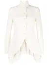Forme D'expression Stand Up-collar Button-up Jacket In White