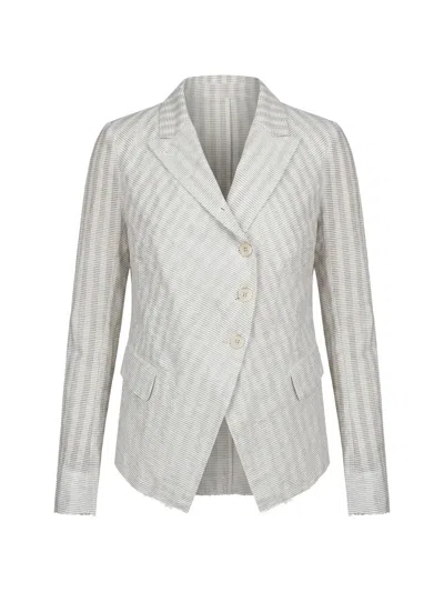 Forme D'expression Striped Cutaway Jacket In Gray