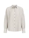 Forme D'expression Striped Drop-shoulder Shirt In Neutral