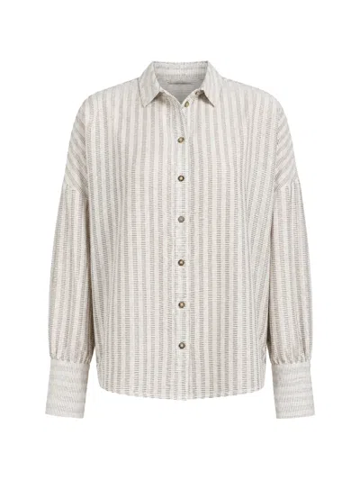 Forme D'expression Striped Drop-shoulder Shirt In Neutral