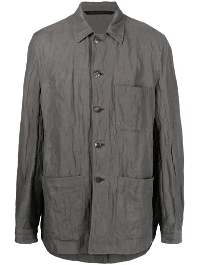 Forme D'expression The Work Multi-pocket Over Shirt In Grau
