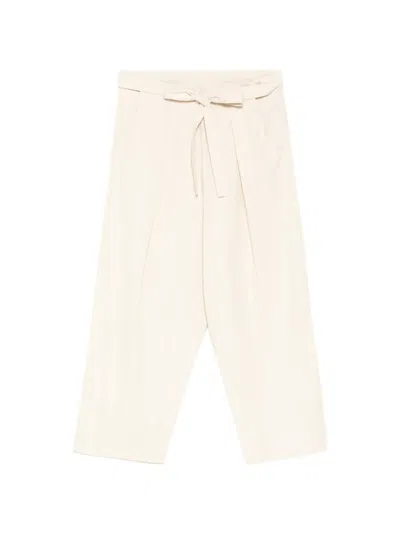 Forme D'expression Tie-waist Vertical-stripe Trousers In Neutral