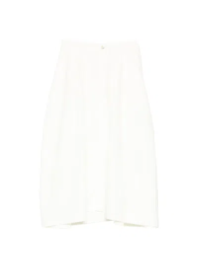 Forme D'expression Tucked Bell Skirt In White