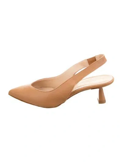 Pre-owned Formentini Leather Slingback Pumps In Neutrals