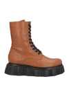 Formentini Woman Ankle Boots Camel Size 10 Soft Leather In Beige