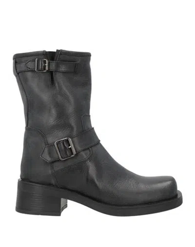 Formentini Woman Ankle Boots Charcoal Size 10 Leather In Gray